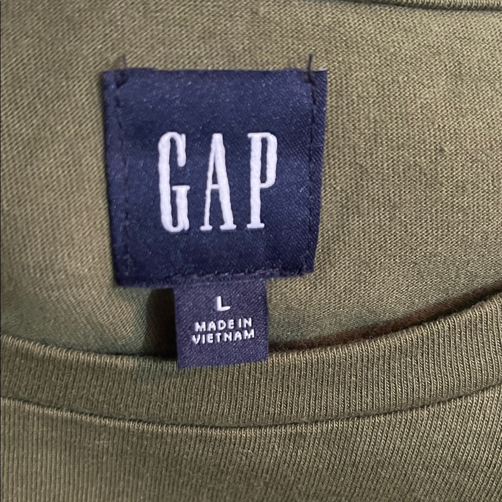 NWT GAP Dark Green Puff Sleeve Blouse Size L - Picture 3 of 6